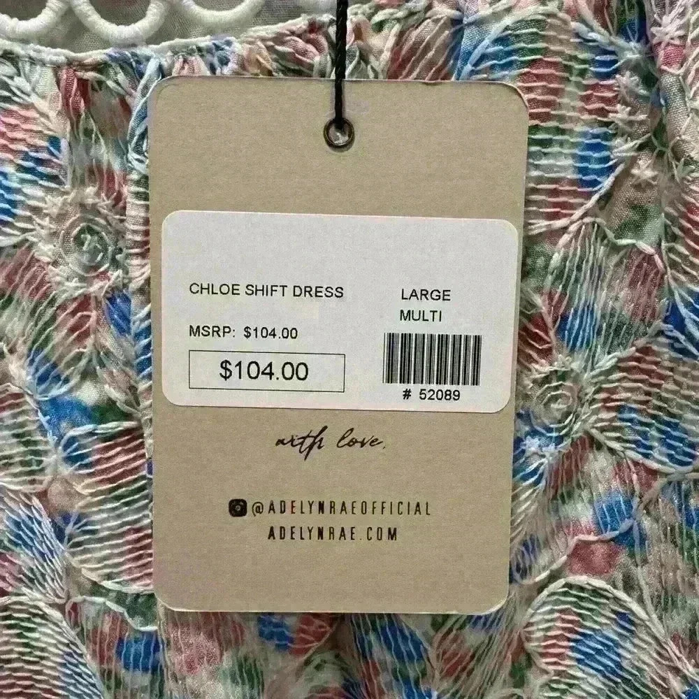 NWT - Adelyn Ray Embroidered Shift Dress - Picture 3 of 4